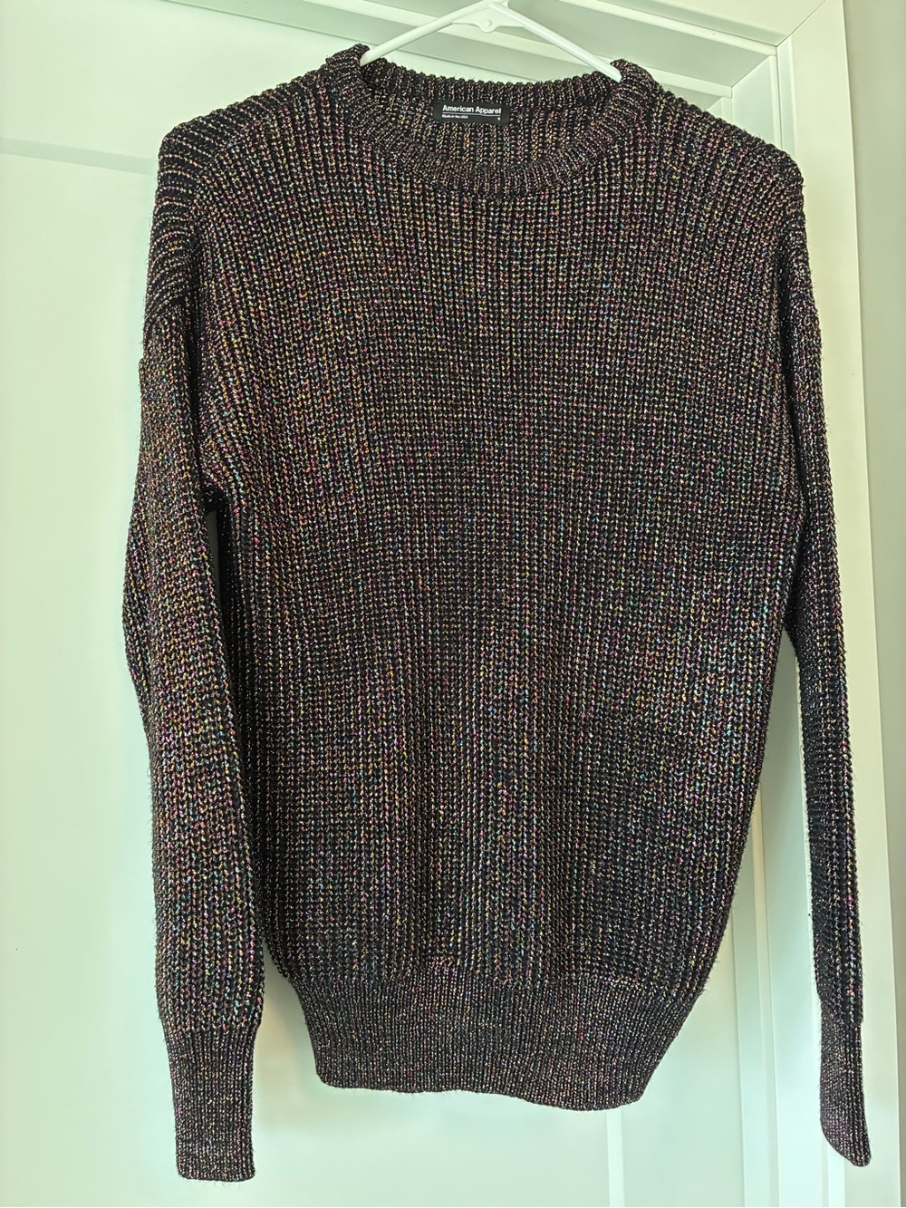 American Apparel Multicolor Metallic Knit Crewneck Sweater